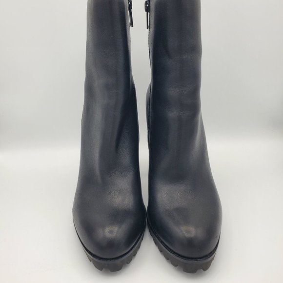 Aldo Tealith Black Leather Heel Ankle Boots size 8.5 - Picture 4 of 12